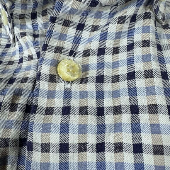 Peter Millar Shirt Mens Medium Long Sleeve Button Front Adult Plaid Cotton Read* - Picture 12 of 13